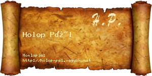 Holop Pál névjegykártya